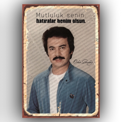 Orhan Gencebay Ahşap Retro Poster