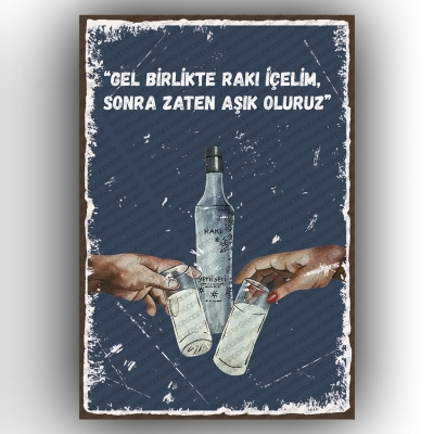 Rakı Ahşap Retro Poster