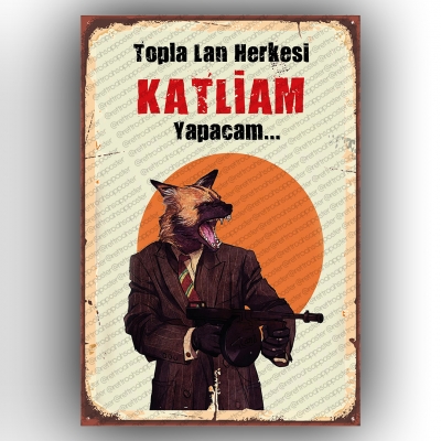 Topla Lan Herkesi Ahşap Retro Poster