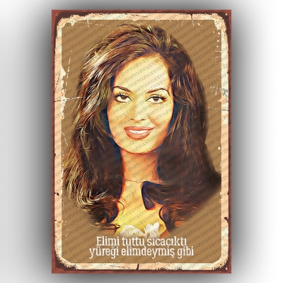 Türkan Şoray Yeşilçam Ahşap Retro Poster