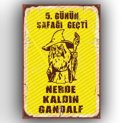 Yüzüklerin Efendisi Ahşap Retro Poster