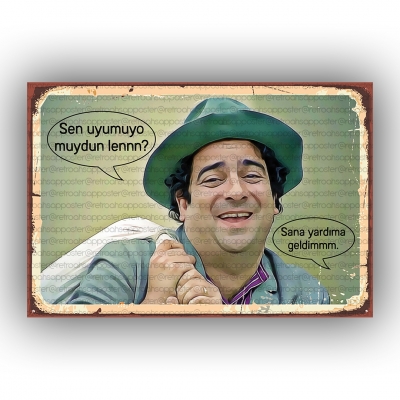 Zeki Alasya Yeşilçam Ahşap Retro Poster