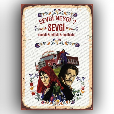 Al Yazmalım Yeşilçam Retro Ahşap Poster