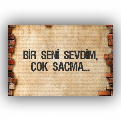 Bir Seni Sevdim Ahşap Retro Poster