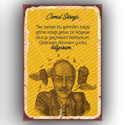 Cemal Süreyya Ahşap Poster