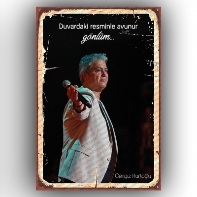 Cengiz Kurtoğlu Ahşap Retro Poster