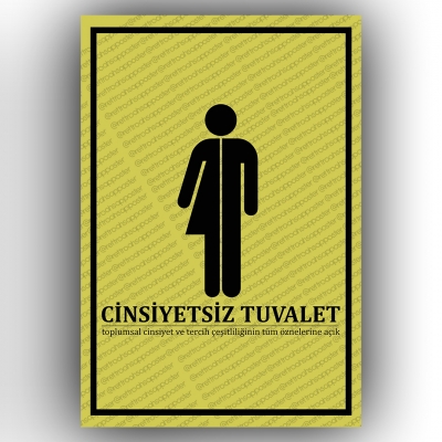 Cinsiyetsiz Tuvalet Retro Ahşap Poster