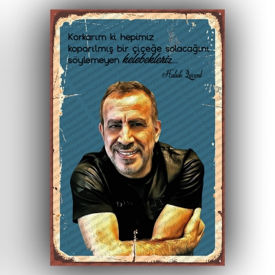 Haluk Levent Retro Ahşap Poster