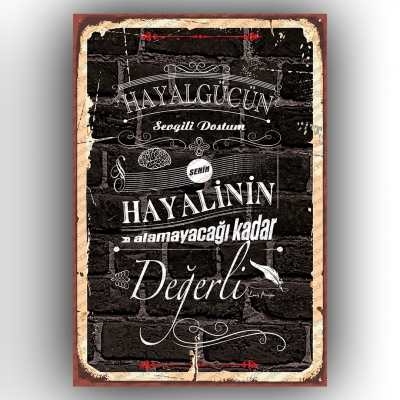 Hayal gücün Ahşap Retro Poster