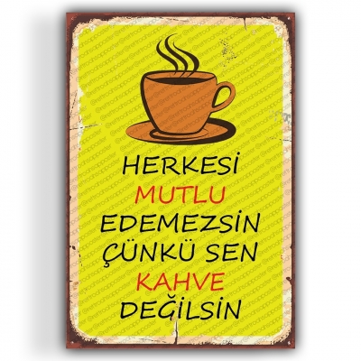 Herkesi mutlu edemezsin Retro Ahşap Poster