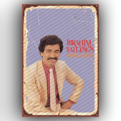 İbrahim Tatlıses  Retro Ahşap Poster