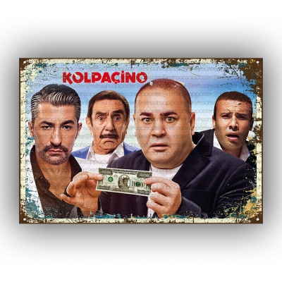 Kolpaçino Retro Ahşap Poster
