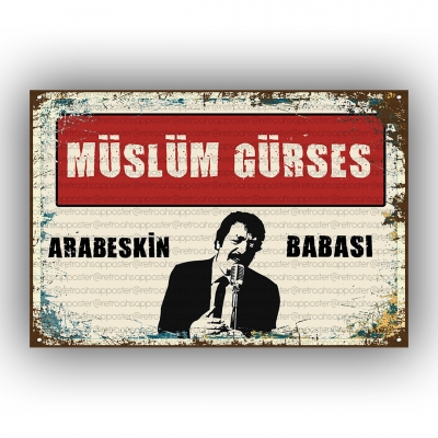 Müslüm Gürses Retro Ahşap Poster