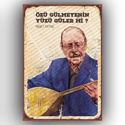 Neşet Ertaş Retro Ahşap Poster