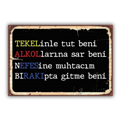 Tekelinle tut Retro Ahşap Poster