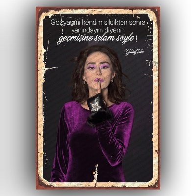 Yıldız Tilbe Ahşap Retro Poster