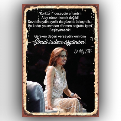 Yıldız Tilbe Ahşap Retro Poster