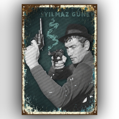 Yılmaz Güney Ahşap Retro Poster