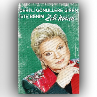 Zeki Müren Ahşap Retro Poster