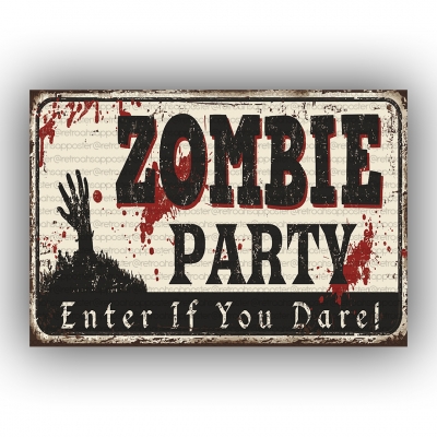 Zombi Ahşap Retro Poster