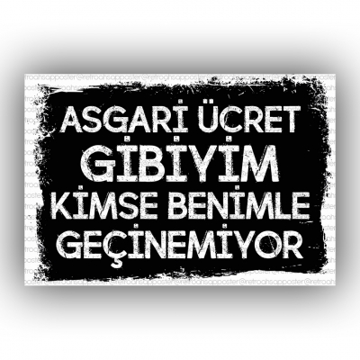  Asgari ücret gibiyim Retro Ahşap Poster