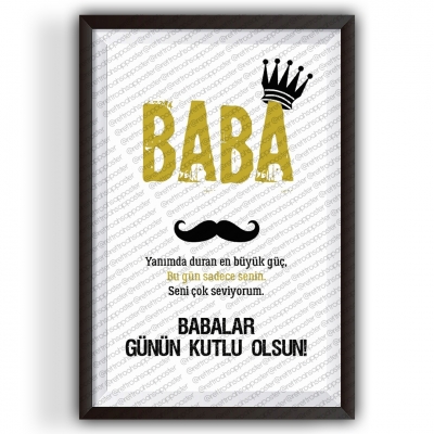Babalar Günü Ahşap Retro Poster