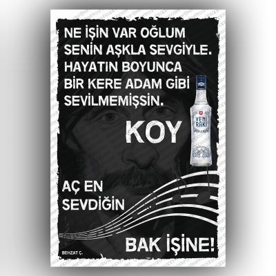 Behzat Ç. Retro Ahşap Poster
