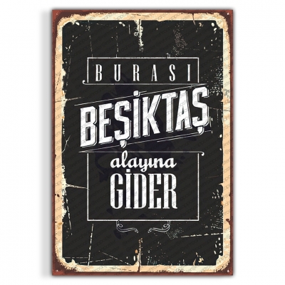 Beşiktaş Retro Ahşap Poster