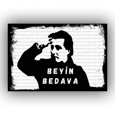 Beyin Bedava :) Retro Ahşap Poster
