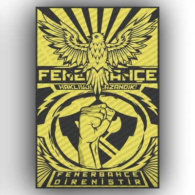 Fenerbahçe  Retro Ahşap Poster