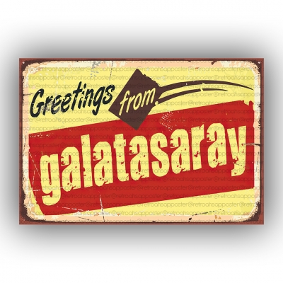 Galatasaray Retro Ahşap Poster