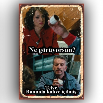 Kardeş Payı Retro Ahşap Poster