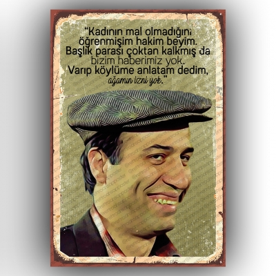 Kemal Sunal Yeşilçam Retro Ahşap Poster