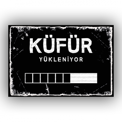 Küfür Yükleniyor ... Retro Ahşap Poster