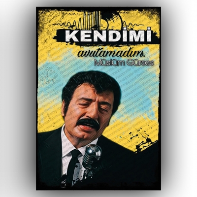 Müslüm Gürses  Retro Ahşap Poster