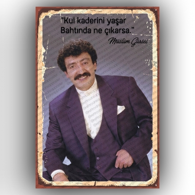 Müslüm Gürses Retro Ahşap Poster