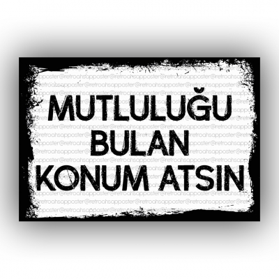 Mutluluğu bulan... Retro Ahşap Poster