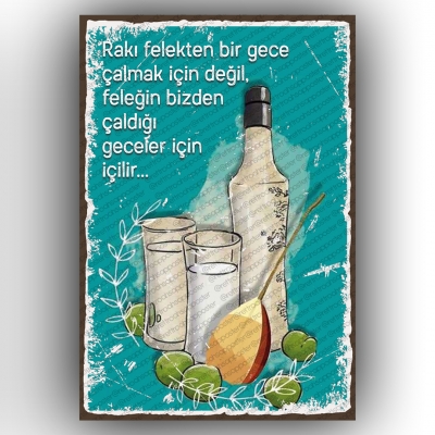 Rakı Retro Ahşap Poster