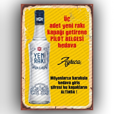 Rakı Retro Ahşap Poster