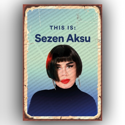 Sezen AksuRetro Ahşap Poster