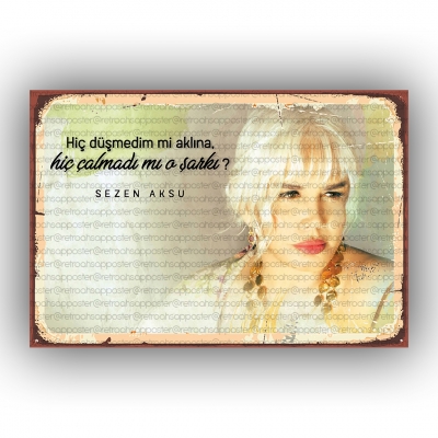 Sezen AksuRetro Ahşap Poster
