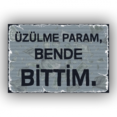 Üzülme param... Retro Ahşap Poster