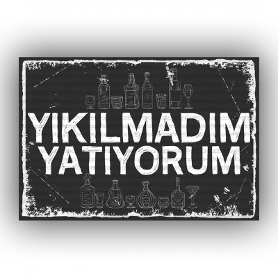 Yıkılmadım... Retro Ahşap Poster
