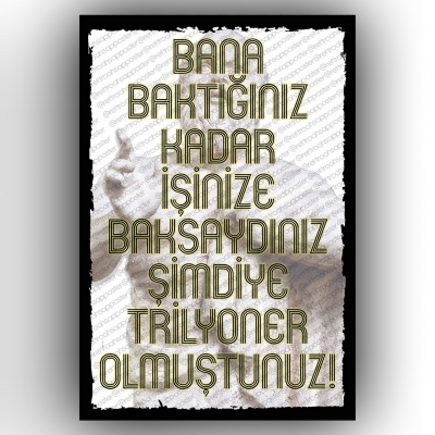 Bana Baktığınız Kadar... Retro Ahşap Poster