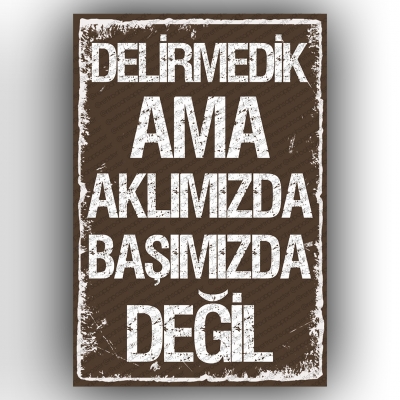 Delirmedik ama ... Retro Ahşap Poster