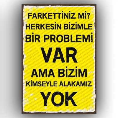 Farkettiniz mi? Retro Ahşap Poster