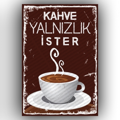 Kahve Retro Ahşap Poster