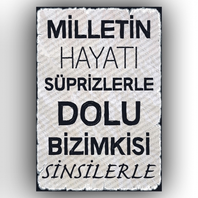 Milletin hayatı... Retro Ahşap Poster