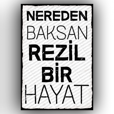 Nereden baksan... Retro Ahşap Poster