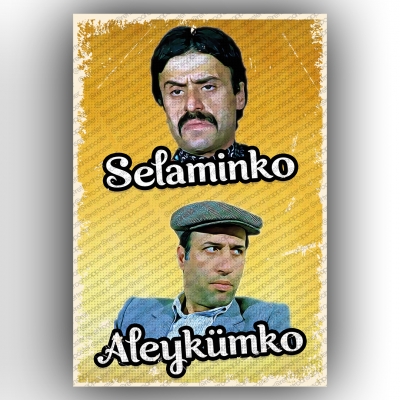 Selaminko Aleykümko Yeşilçam Retro Ahşap Poster